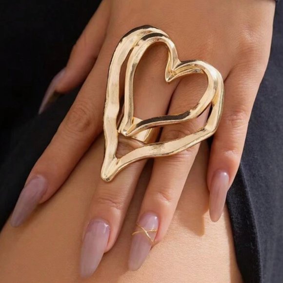 Zara Jewelry - Heart Statement Resizable Ring